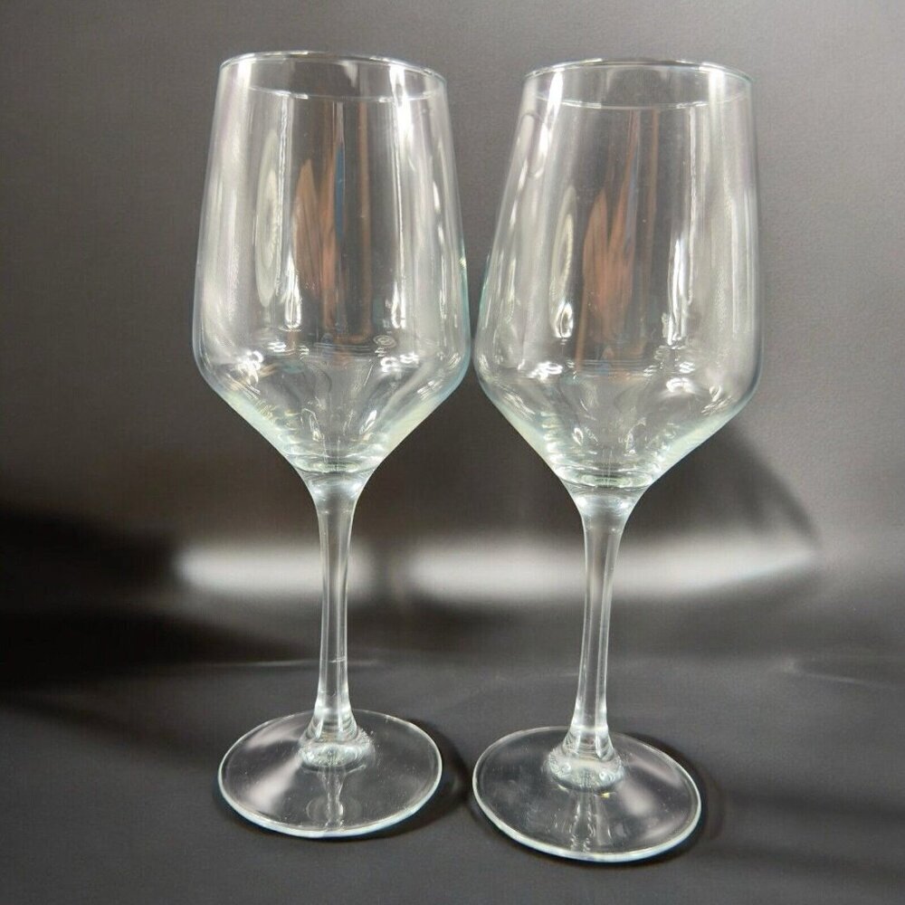 Vintage VICRILA Clear Glassware Goblet Drinking Glasses Set 2 Cups Barware Spain